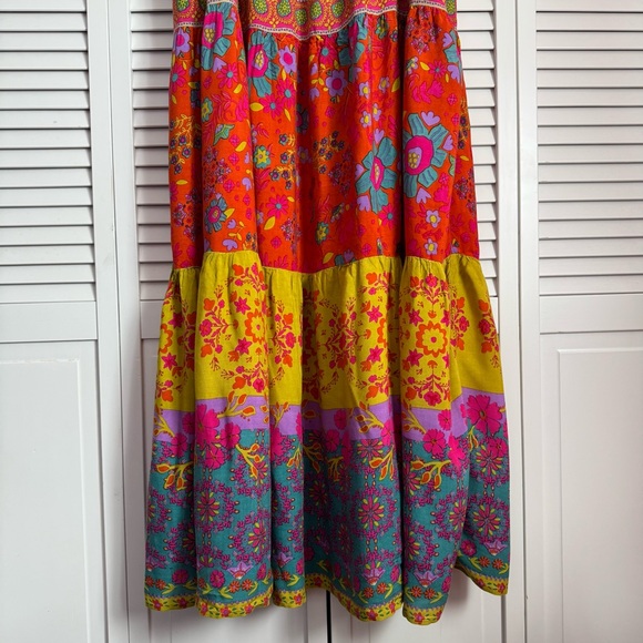 Natural Life Patricia Maxi Dress in Red Mustard Border Boho Festival Size XL - Picture 10 of 16